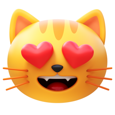 smiling cat with heart eyes PNG, SVG