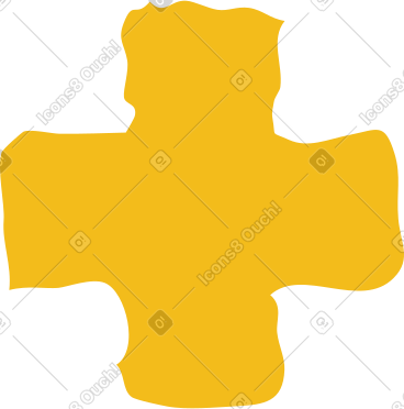 Yellow cross shape PNG, SVG