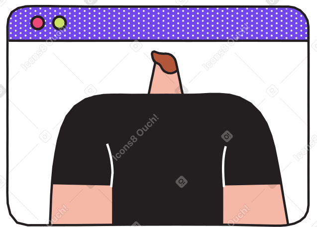man in online browser Illustration in PNG, SVG