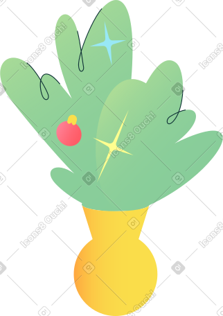 花瓶里的冷杉树枝 PNG, SVG