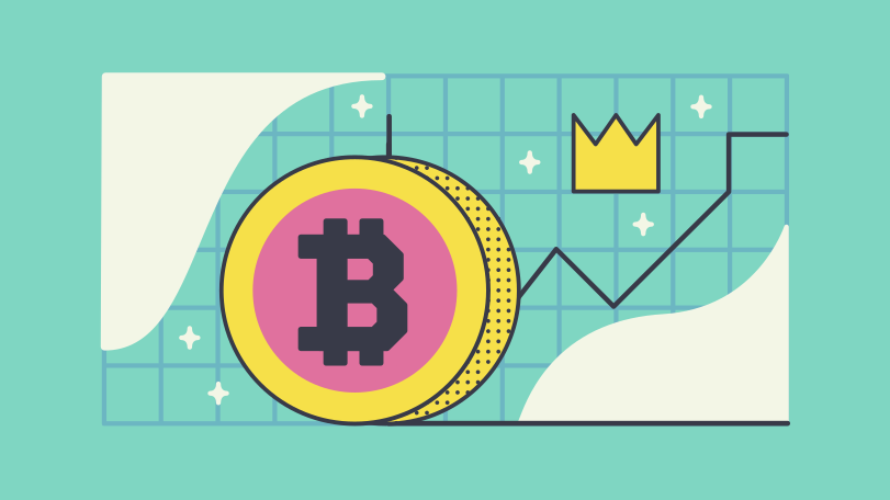 Cryptocurrency rising Illustration in PNG, SVG