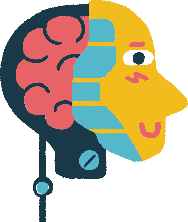head with brain Illustration in PNG, SVG