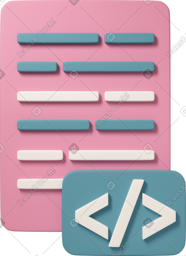 Document with code interface symbol PNG, SVG