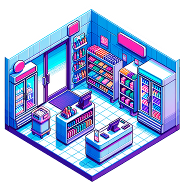 isometric pixel convenience store PNG, SVG