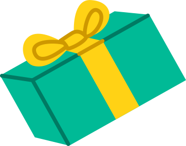 Зеленый подарок в PNG, SVG