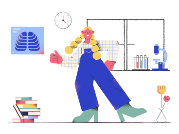 Female scientist in laboratory showing thumbs up PNG, SVG