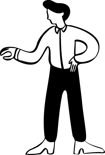 Homme debout avec sa main sur sa hanche PNG, SVG