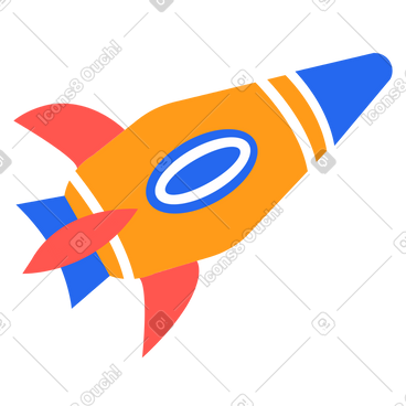 Rocket animated illustration in GIF, Lottie (JSON), AE