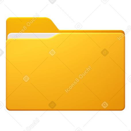 3D folder with documents PNG, SVG