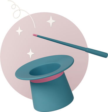 Magic wand with magician hat PNG, SVG