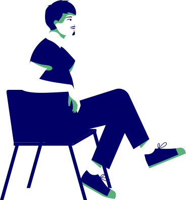 man sitting on a chair PNG, SVG
