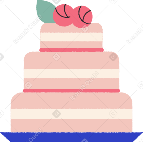 festive three-tiered cake Illustration in PNG, SVG