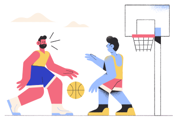 Men playing basketball PNG, SVG
