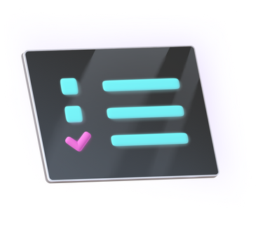 Tablet with the checklist PNG, SVG