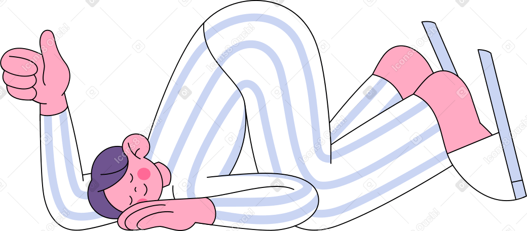 man in pyjamas sleeping with his butt up Illustration in PNG, SVG