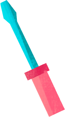 screwdriver with pink handle Illustration in PNG, SVG