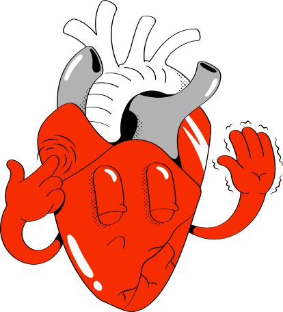 red human heart with closed eyes Illustration in PNG, SVG