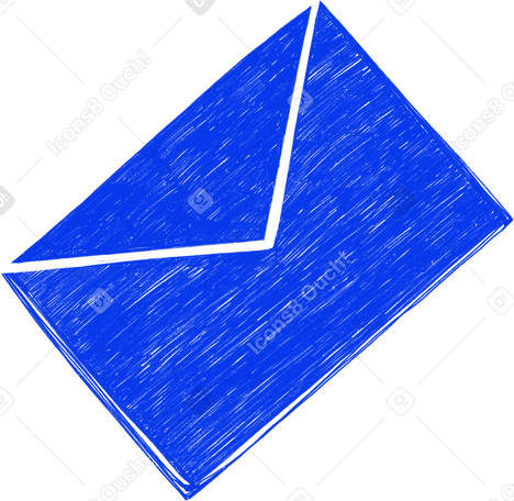 blue large envelope with a letter Illustration in PNG, SVG