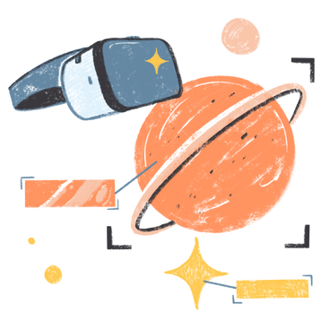 Space exploration in virtual reality PNG, SVG