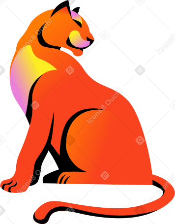 sitzende rote löwin PNG, SVG
