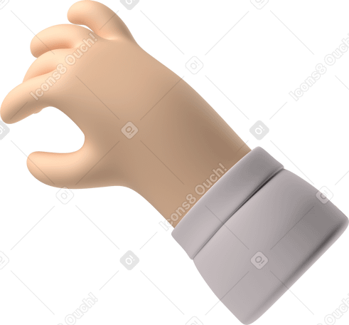 3D Pale skin hand taking something PNG, SVG