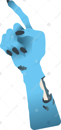 zombie hand with raised finger PNG, SVG