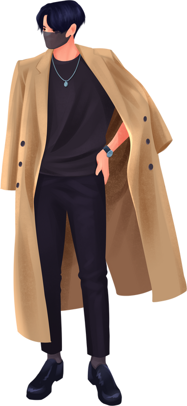 young man in fashion clothes PNG, SVG
