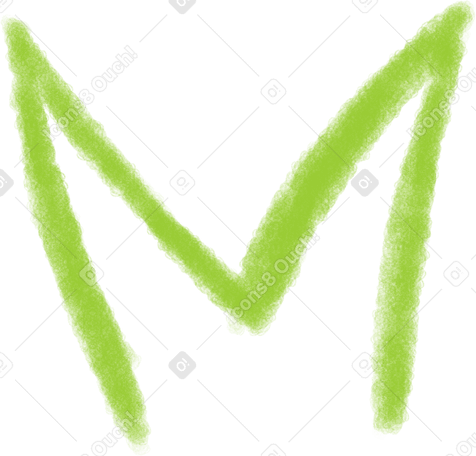 green sharp m-shaped line Illustration in PNG, SVG