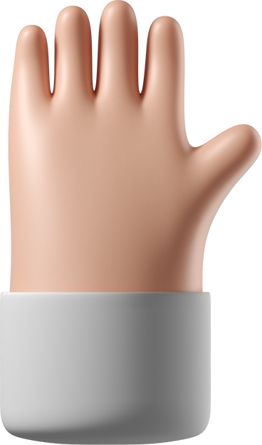 Raised white skin hand PNG, SVG