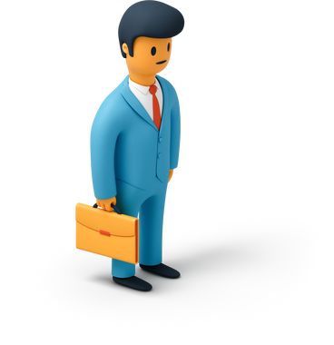 Businessman wearing a blue suit and holding a briefcase PNG, SVG