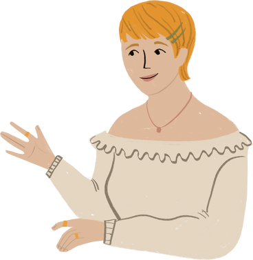 blond woman smiling with her hand up PNG, SVG