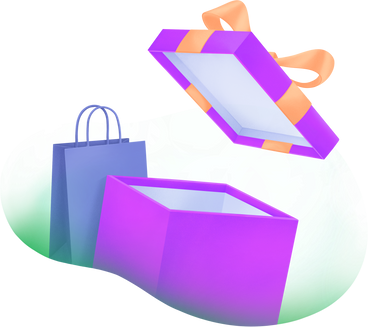 open box with package on green background PNG、SVG