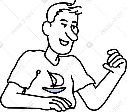 young man holding something PNG, SVG