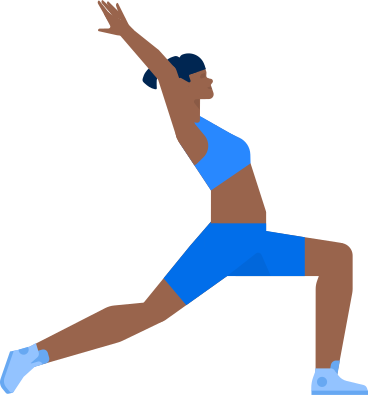 yoga woman animated illustration in GIF, Lottie (JSON), AE