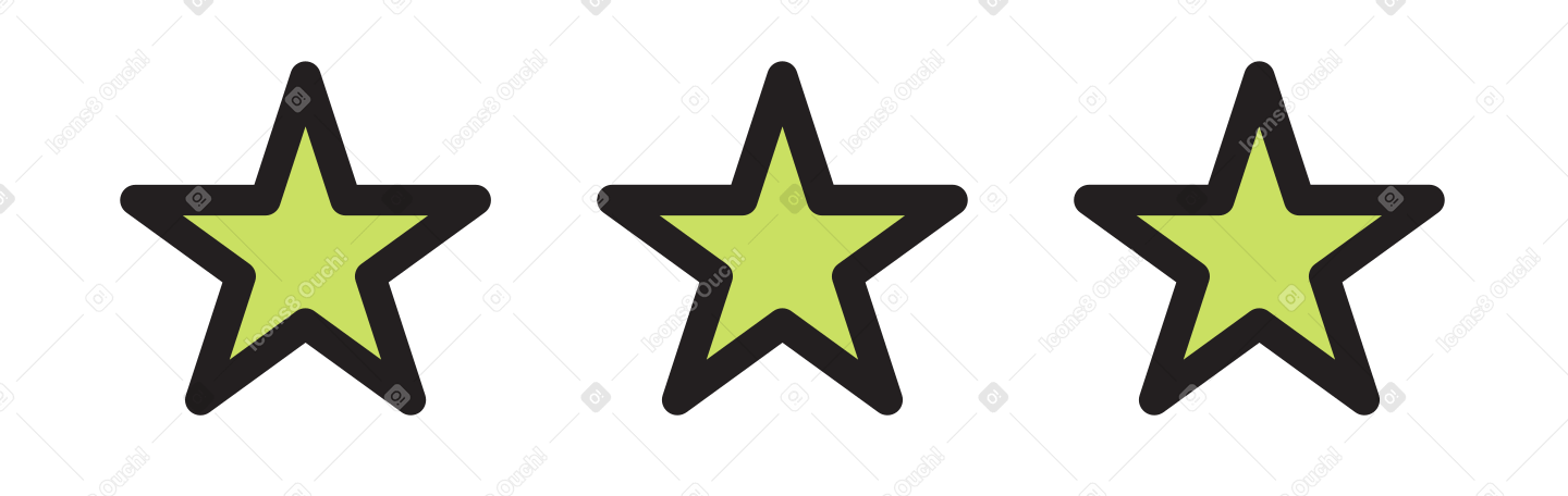 Ilustración animada de Estrellas verdes en GIF, Lottie (JSON), AE