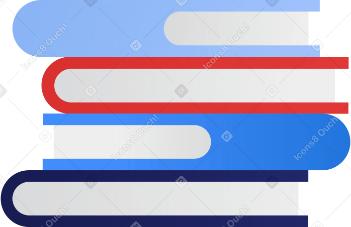Four books Illustration in PNG, SVG