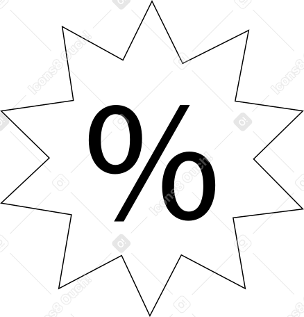 star with percentage PNG, SVG