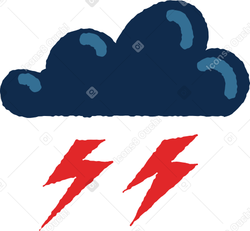 dark cloud with lightning PNG, SVG