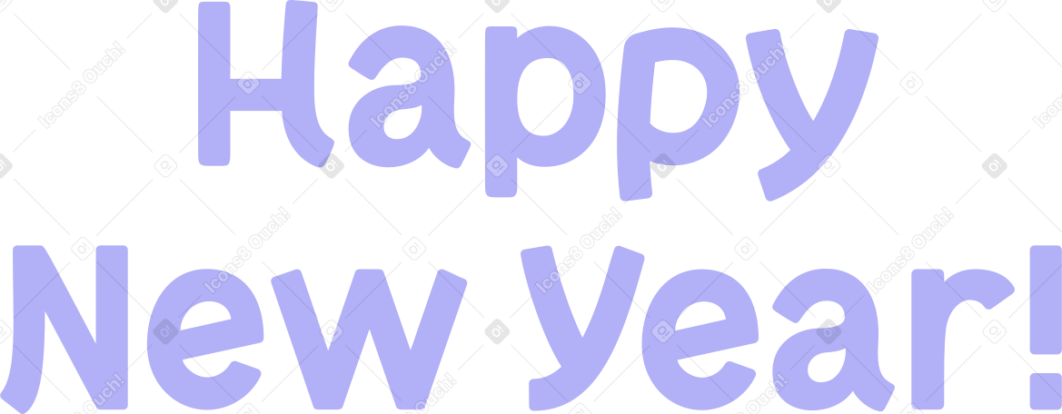 lettering happy new year! Illustration in PNG, SVG