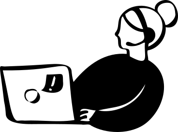 Donna seduta con un computer portatile PNG, SVG