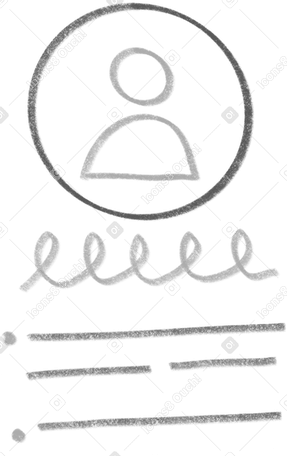 black and white text with user icon Illustration in PNG, SVG