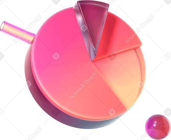 3D floating pie chart PNG, SVG