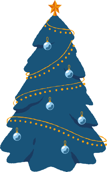 Christmas tree decorated PNG, SVG
