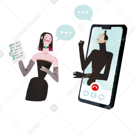 Remote work on phone PNG, SVG