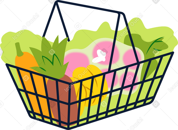 basket of groceries PNG, SVG