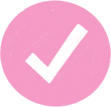 Pink circle with check mark PNG, SVG