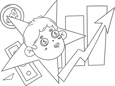 boy with star and graphs PNG, SVG