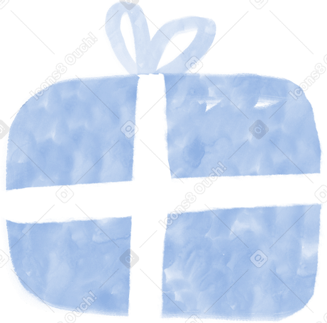 big blue present Illustration in PNG, SVG
