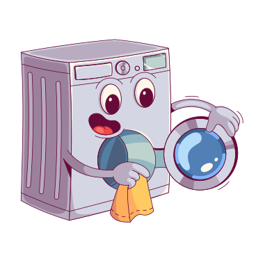 Washing machine loads the laundry into itself PNG, SVG