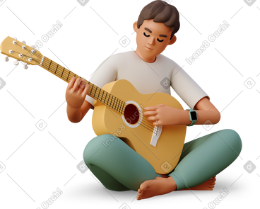 Man plays guitar PNG, SVG